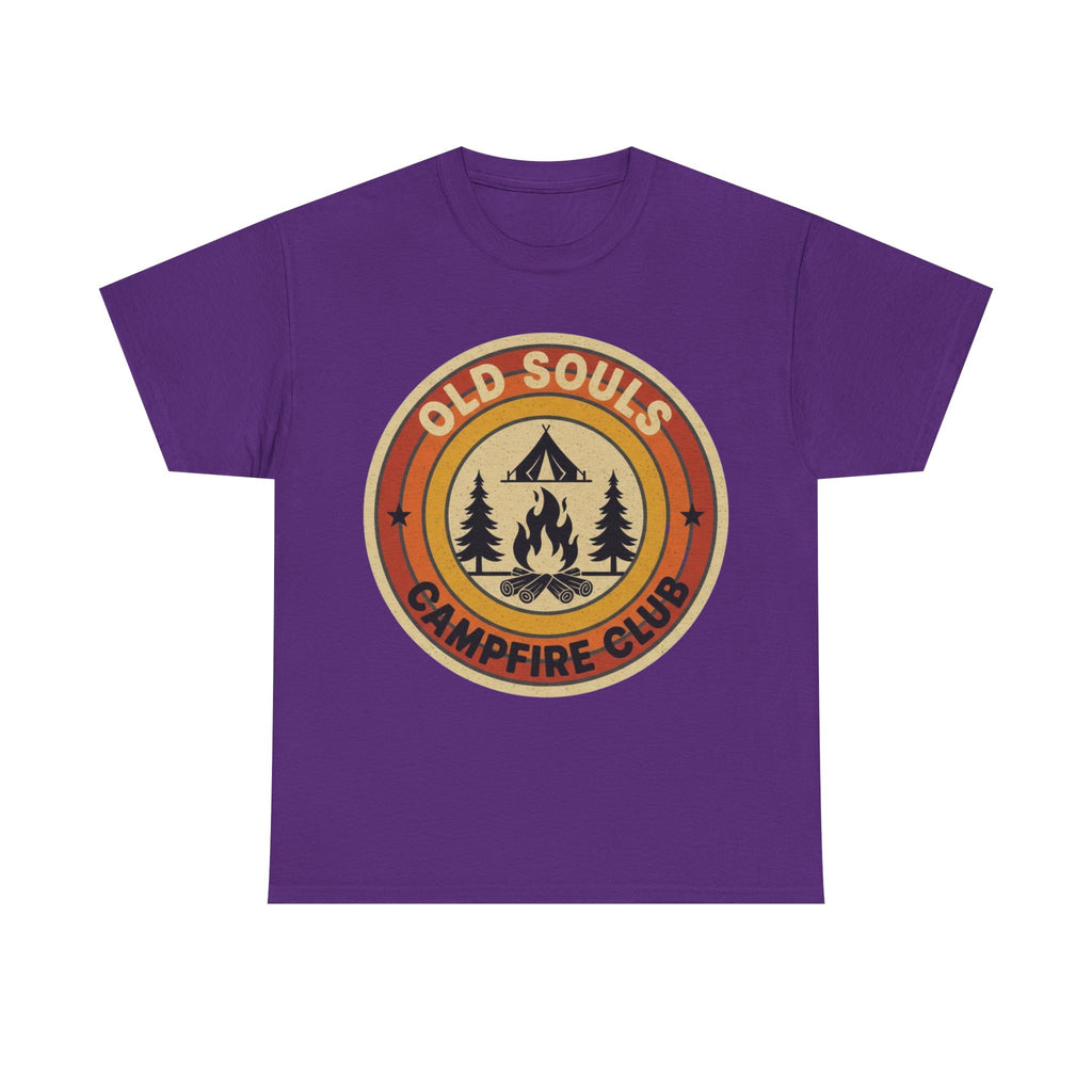 Old Souls Campfire Club Retro T-Shirt | Vintage Sunset Camping Tee