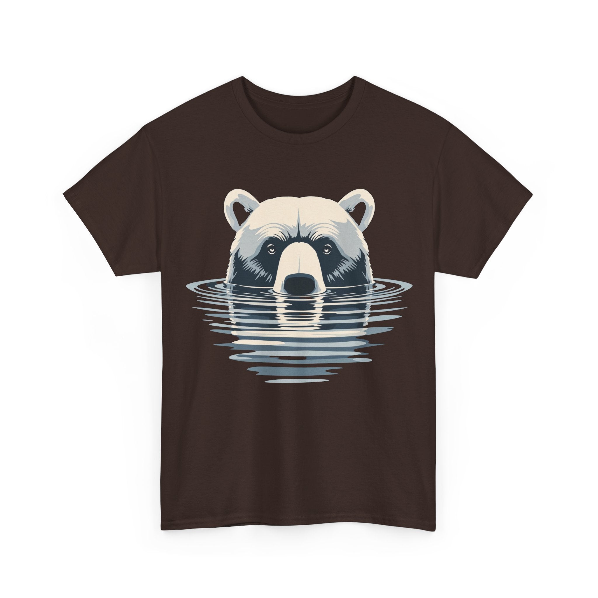 Bear in Water Graphic Tee – Gildan 5000 Heavy Cotton Shirt