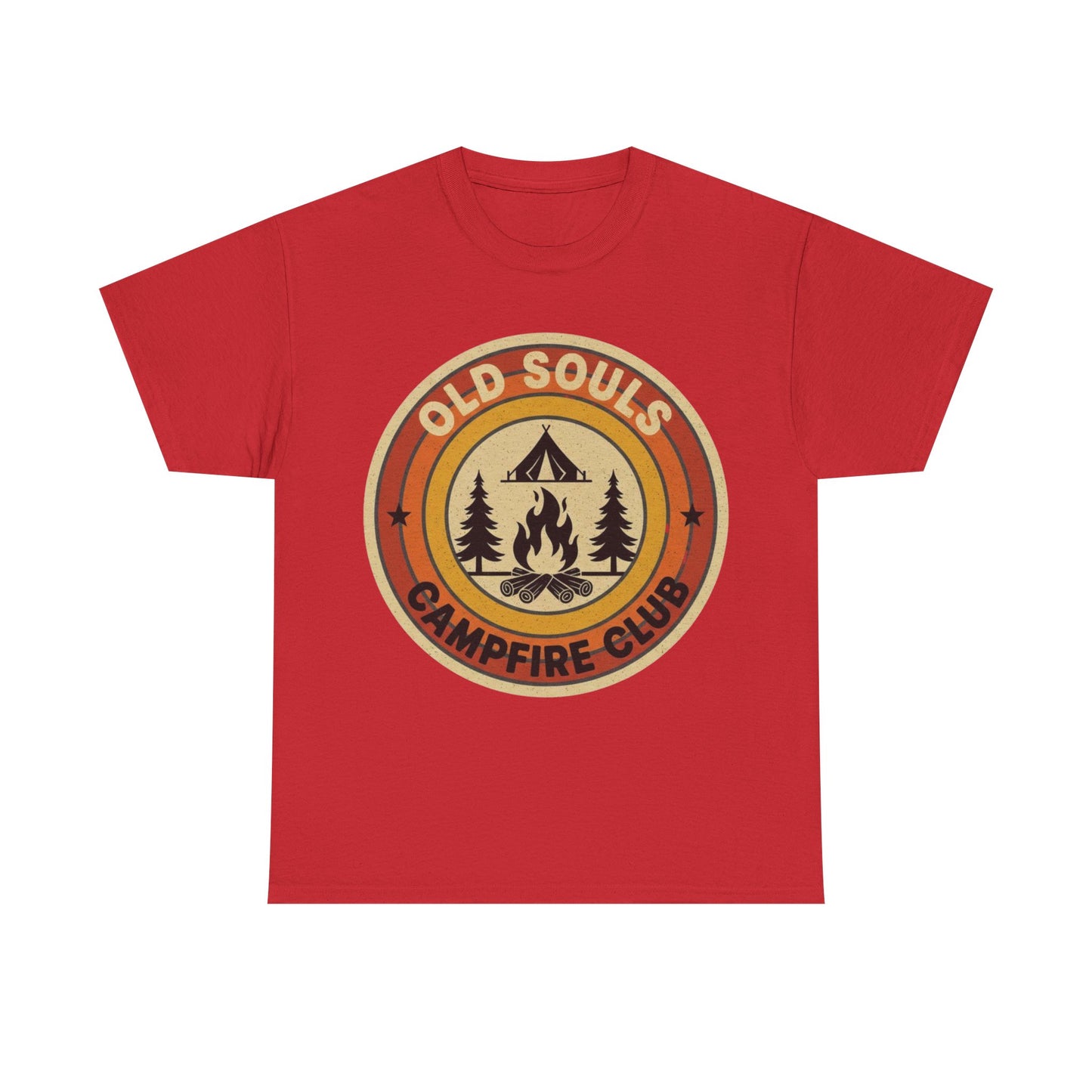 Old Souls Campfire Club Retro T-Shirt | Vintage Sunset Camping Tee