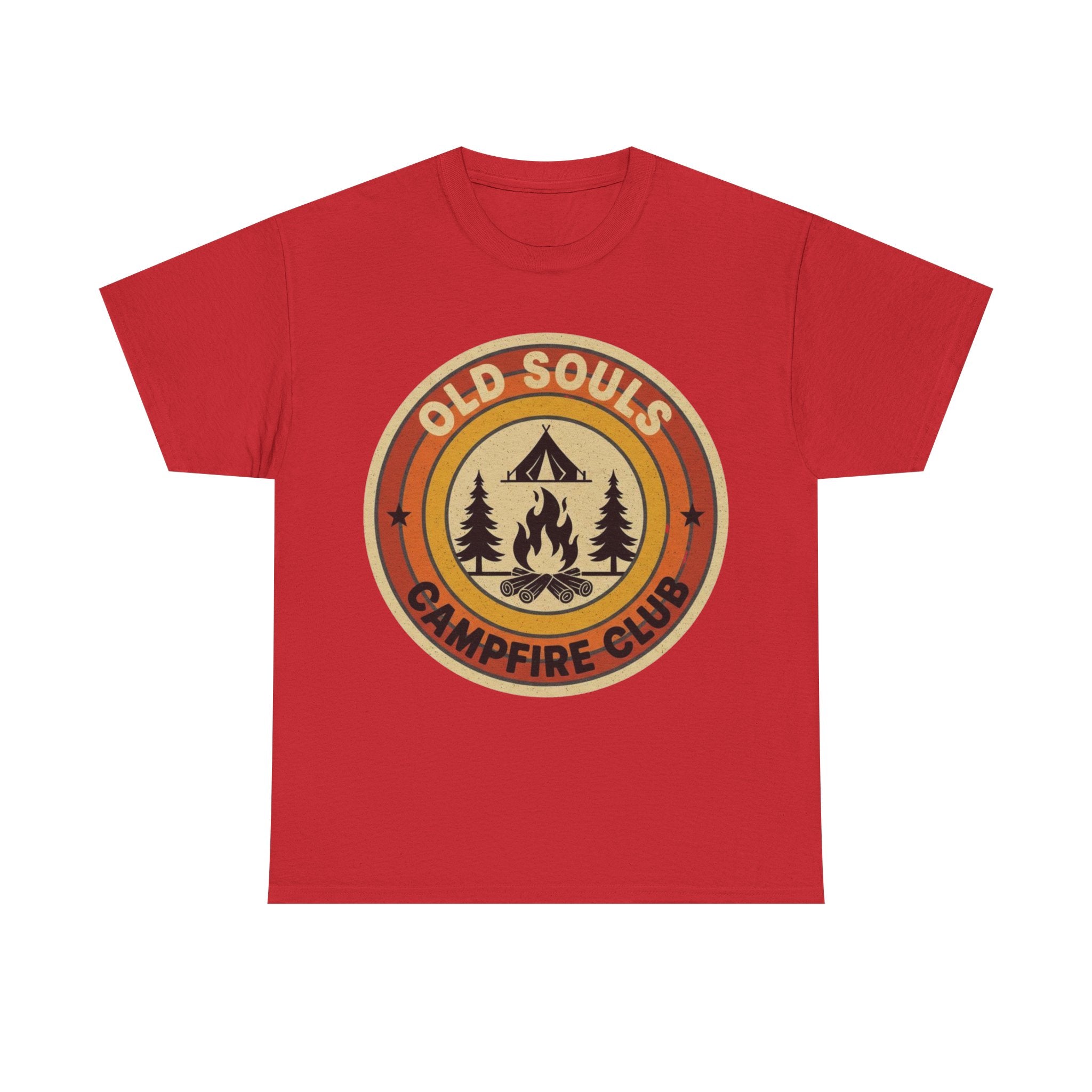 Old Souls Campfire Club Retro T-Shirt | Vintage Sunset Camping Tee