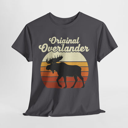 Original Overlander Moose T-Shirt | Retro 1970s Sunset Wilderness Tee