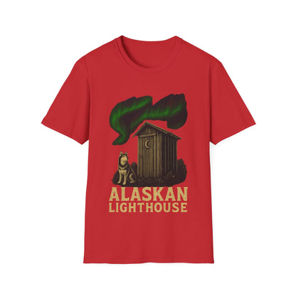 Alaskan Lighthouse Funny Northern Lights Wolf T-Shirt