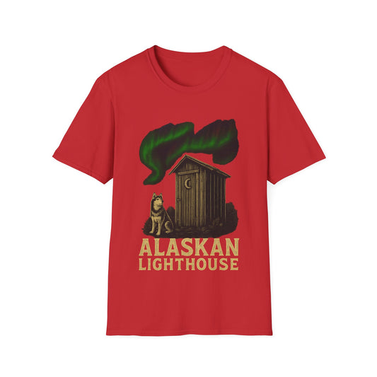 Alaskan Lighthouse Funny Northern Lights Wolf T-Shirt