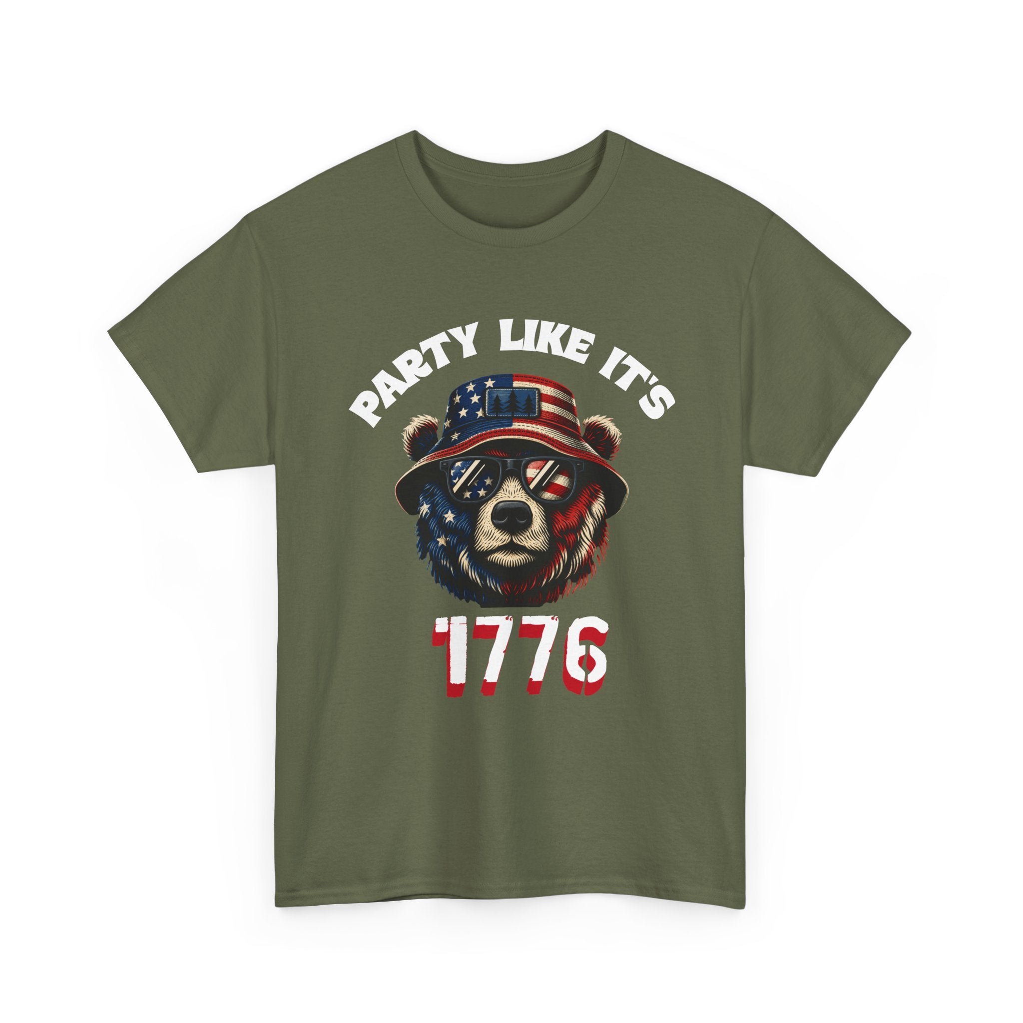 Party Like It's 1776 Patriotic Bear T-Shirt — 4th of July Summer Tee