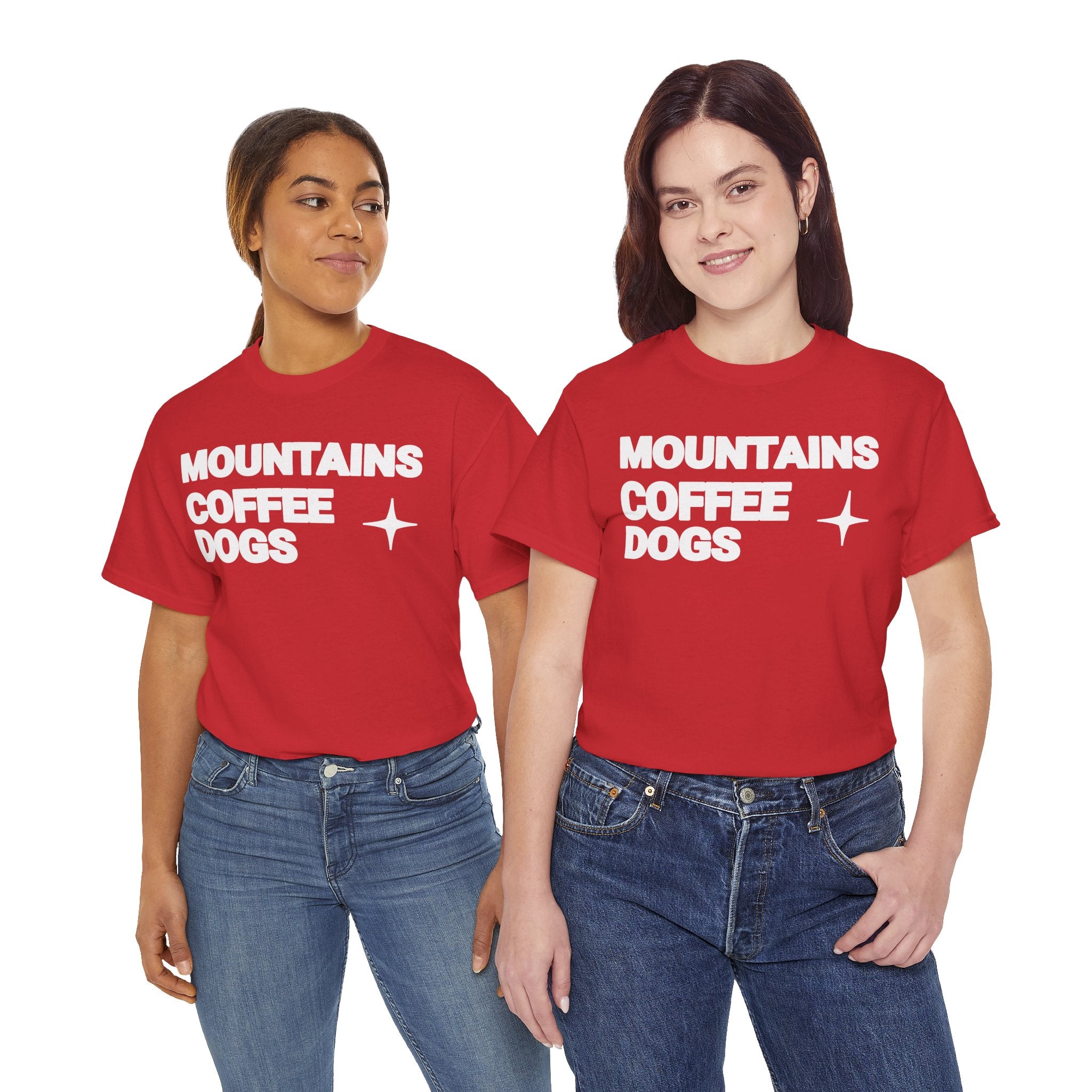 Mountains. Coffee. Dogs. – Comfort Collection Tee