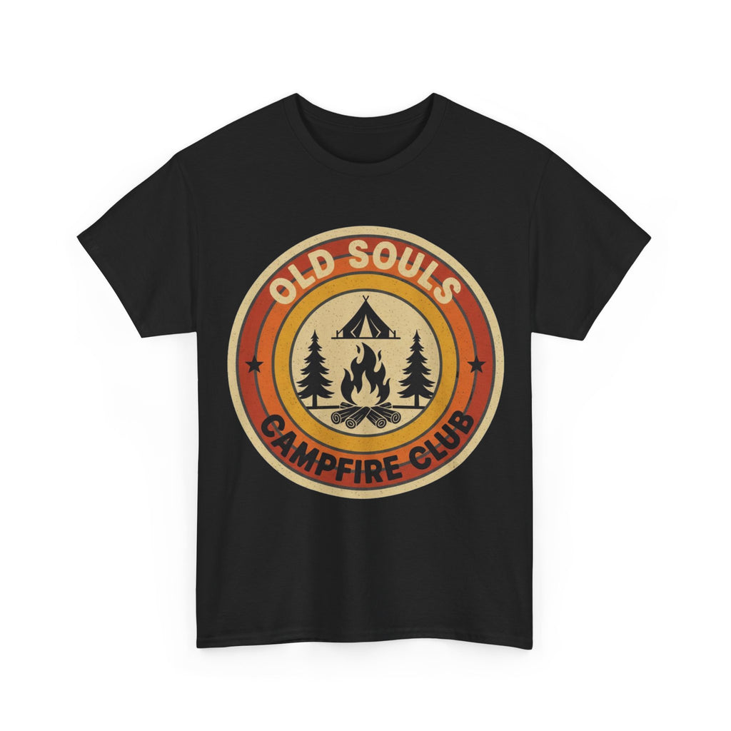 Old Souls Campfire Club Retro T-Shirt | Vintage Sunset Camping Tee