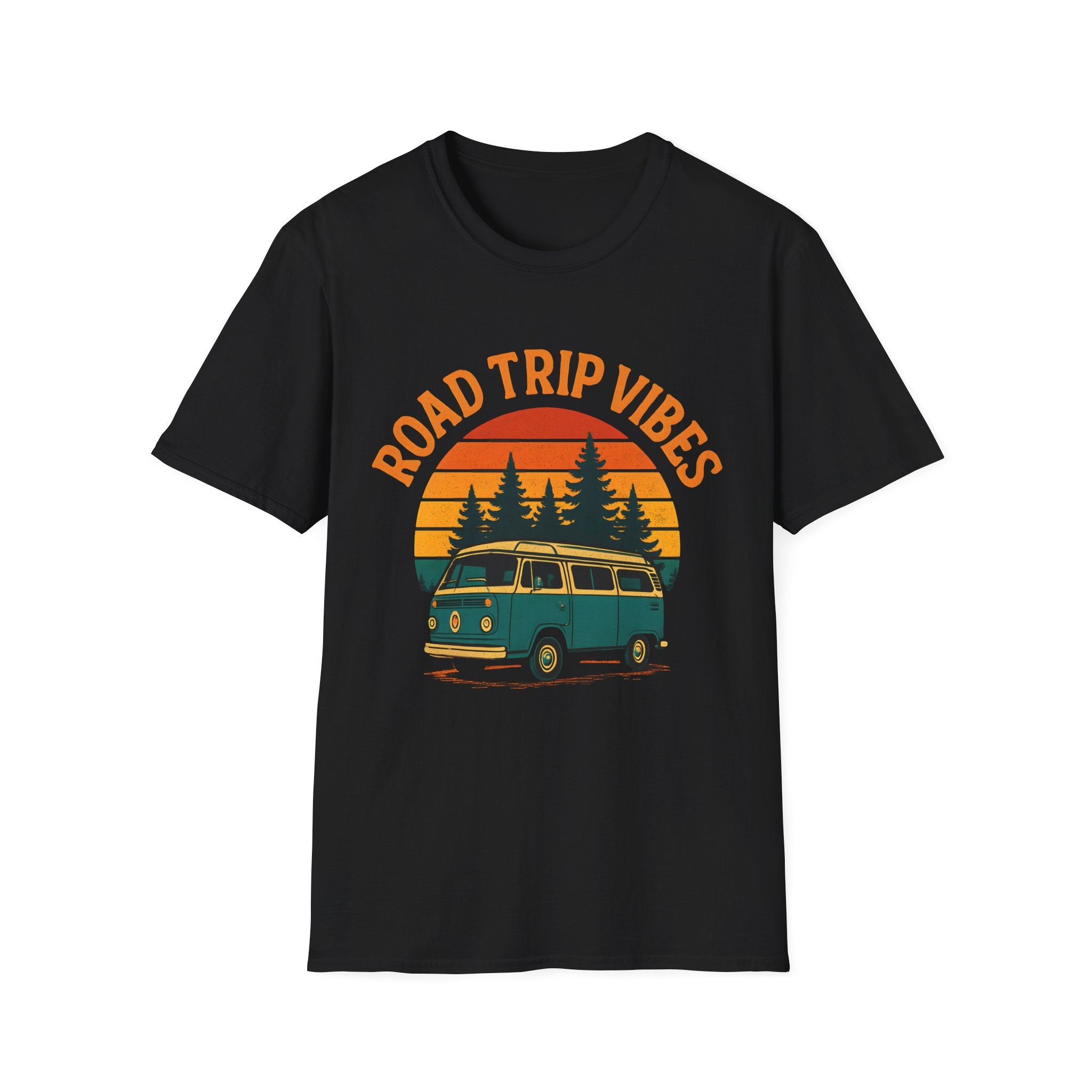 Road Trip Vibes Retro Van T-Shirt