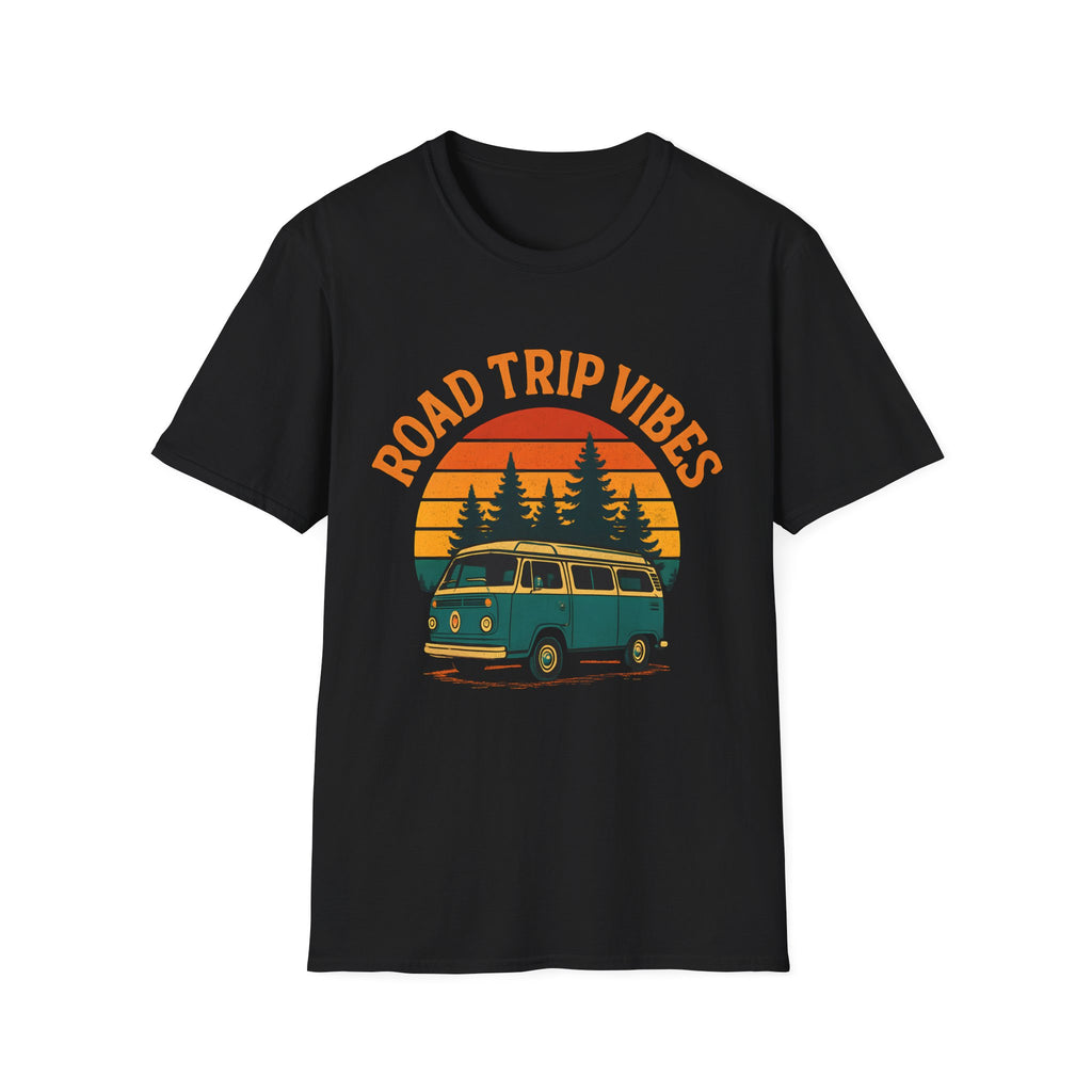 Road Trip Vibes Retro Van T-Shirt