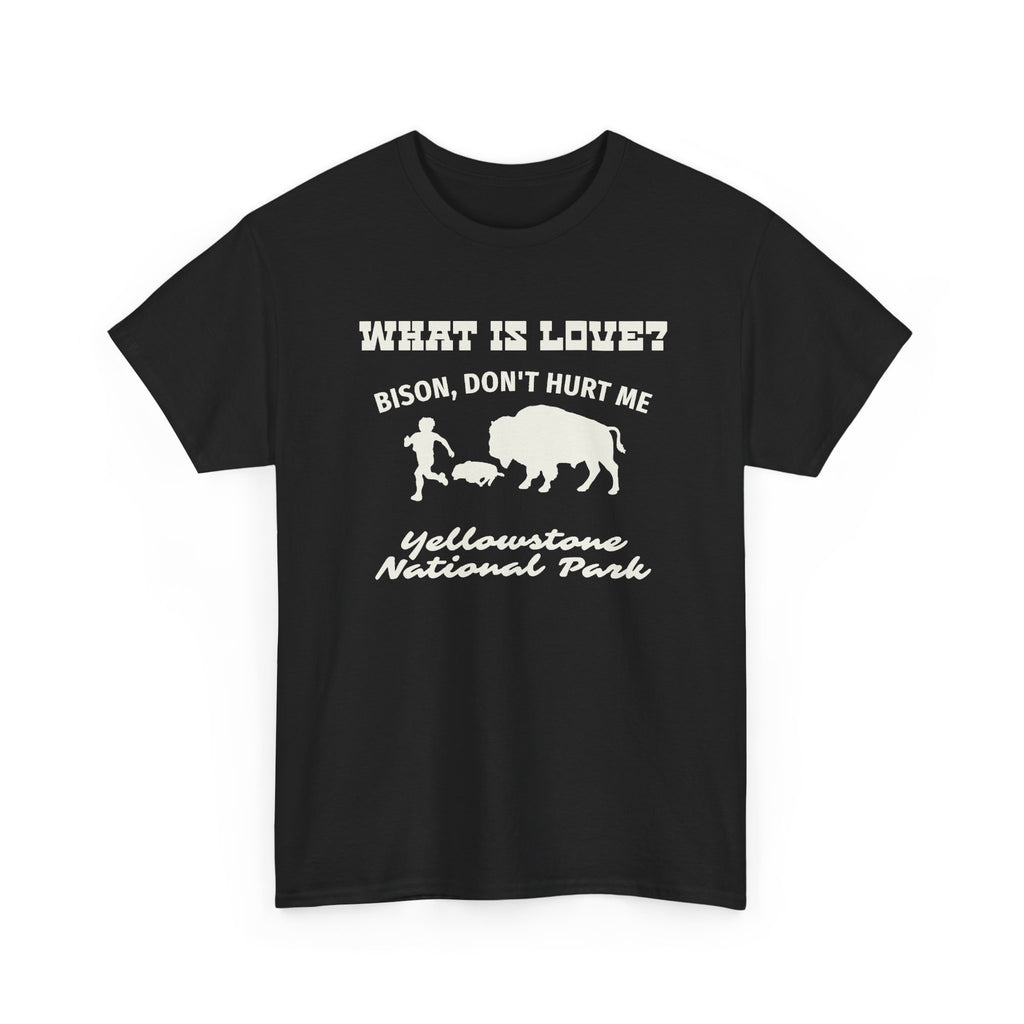 Yellowstone Bison T-Shirt — What Is Love? Bison Don't Hurt Me