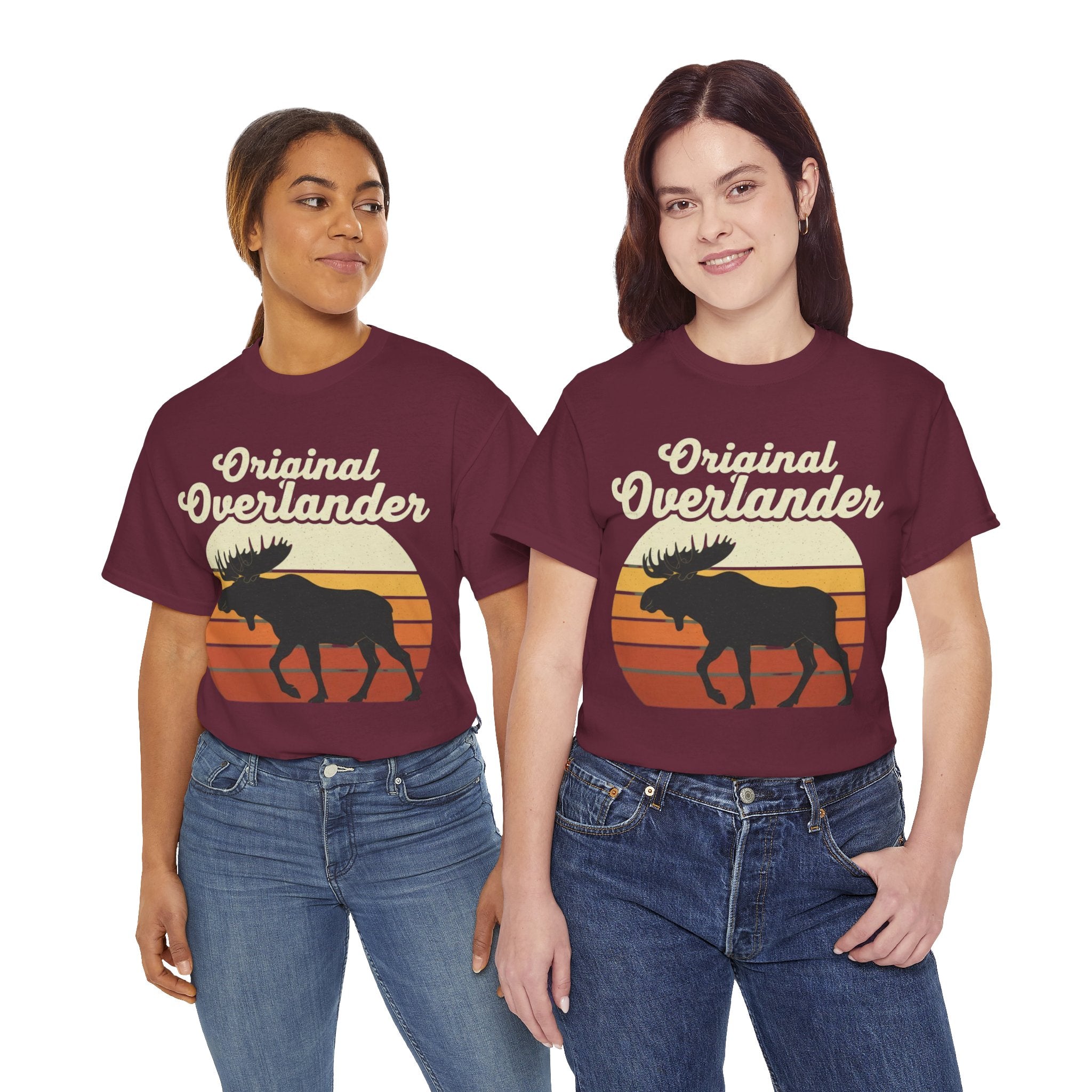 Original Overlander Moose T-Shirt | Retro 1970s Sunset Wilderness Tee