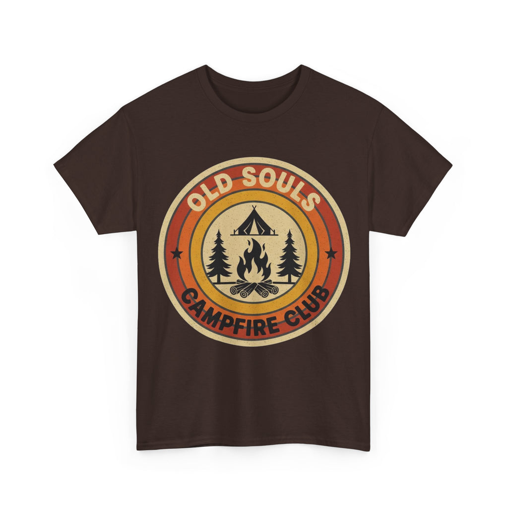 Old Souls Campfire Club Retro T-Shirt | Vintage Sunset Camping Tee