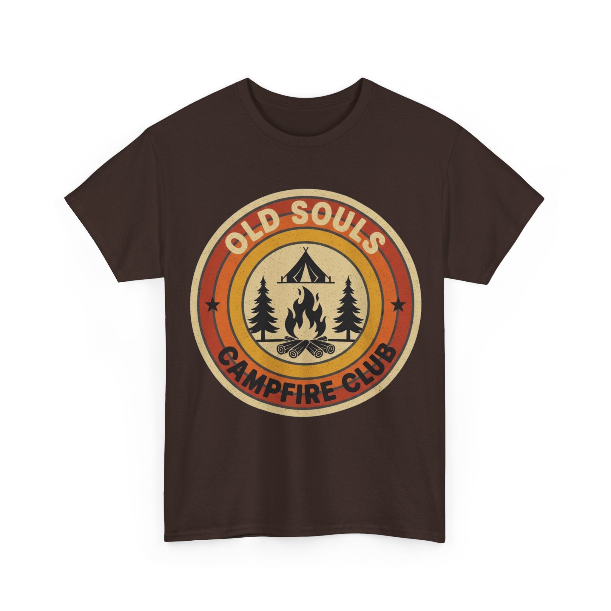 Old Souls Campfire Club Retro T-Shirt | Vintage Sunset Camping Tee