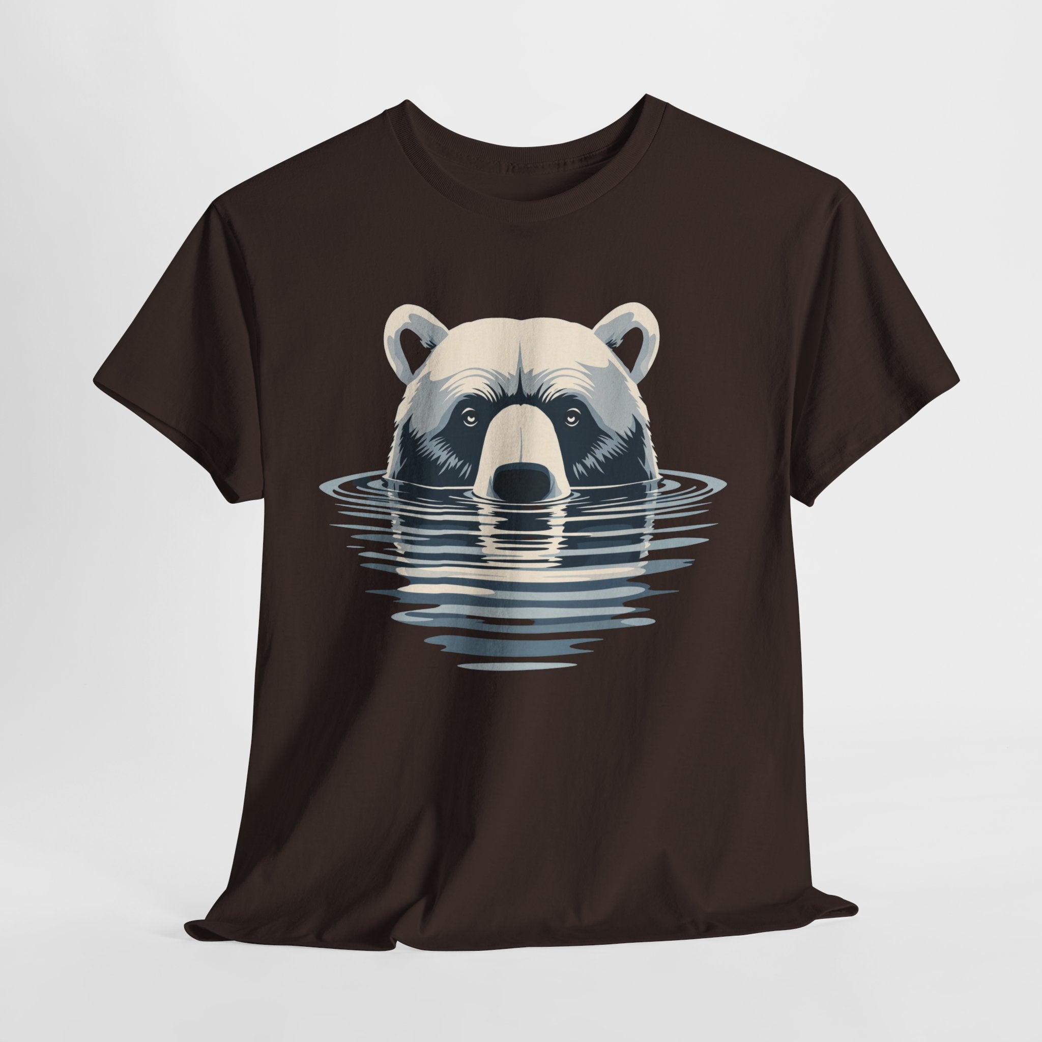 Bear in Water Graphic Tee – Gildan 5000 Heavy Cotton Shirt