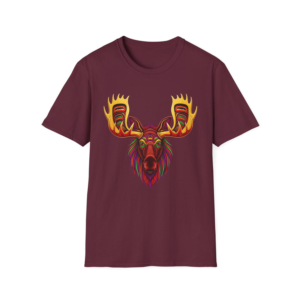 Tribal Moose Spirit T-Shirt – Colorful Totem Animal Design