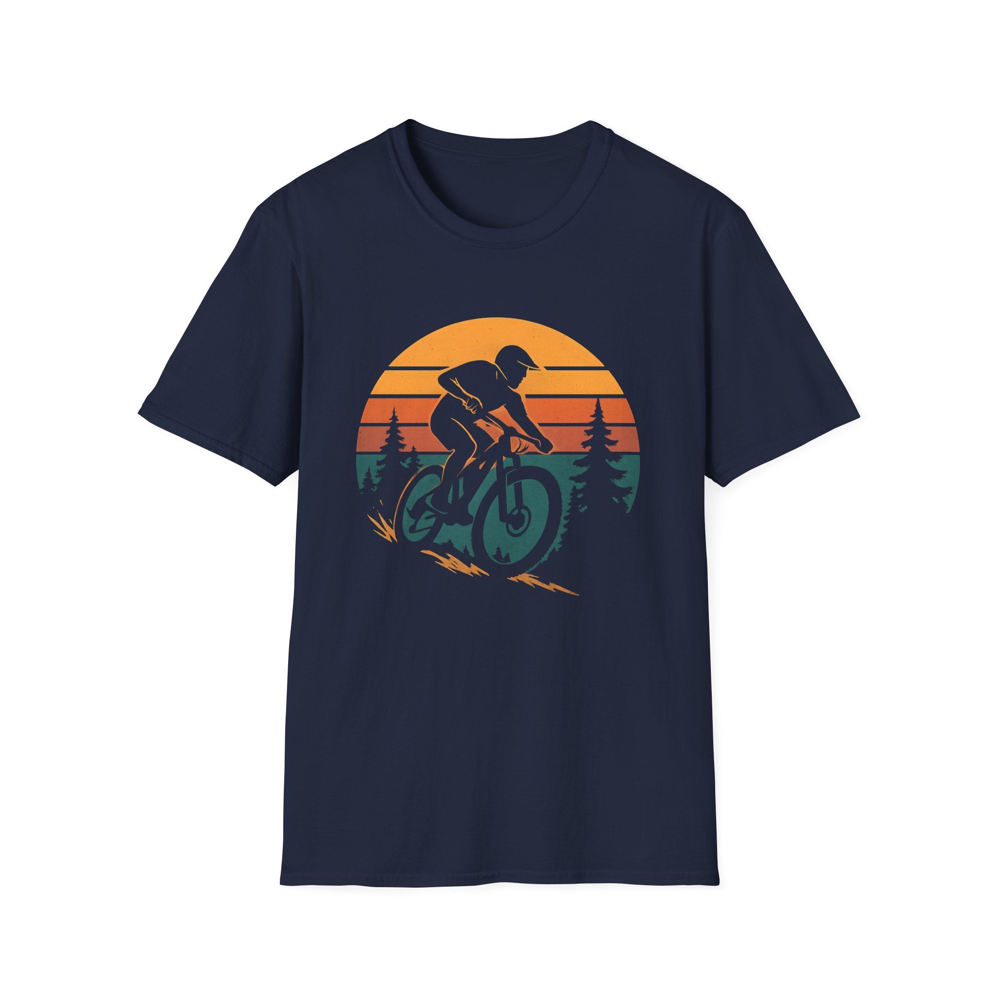 Sunset Trail MTB T-Shirt – Mountain Biker Silhouette Design