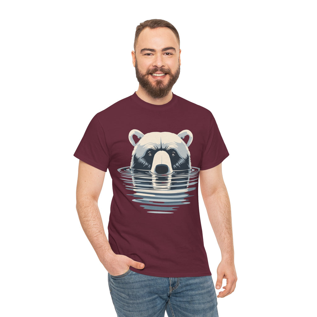 Bear in Water Graphic Tee – Gildan 5000 Heavy Cotton Shirt