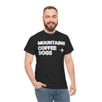 Mountains. Coffee. Dogs. – Comfort Collection Tee