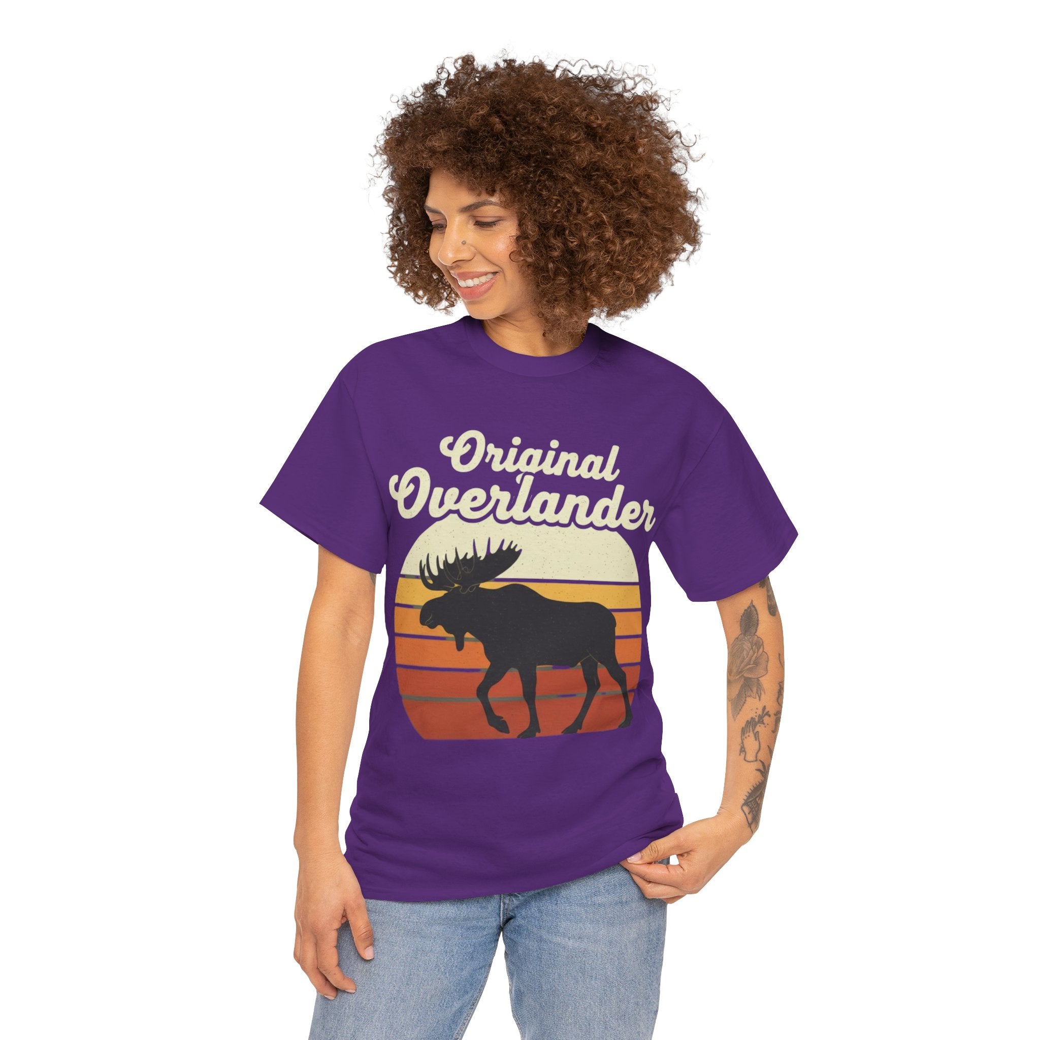 Original Overlander Moose T-Shirt | Retro 1970s Sunset Wilderness Tee