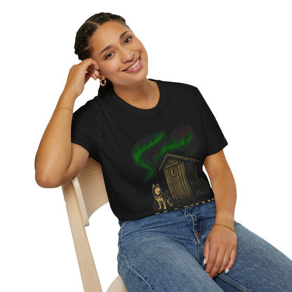 Alaskan Lighthouse Funny Northern Lights Wolf T-Shirt
