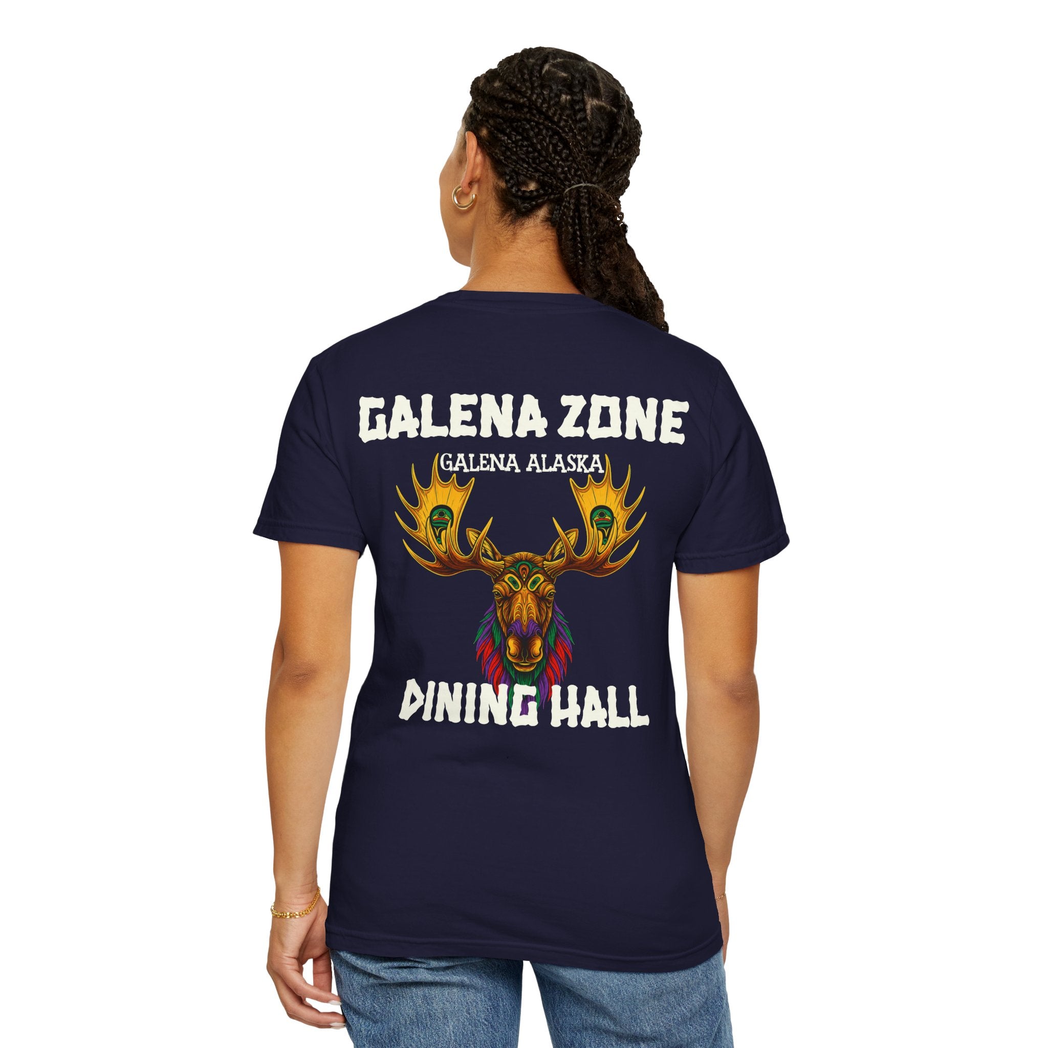 Galena Zone Dining Hall T-Shirt — Alaska Moose Graphic Tee