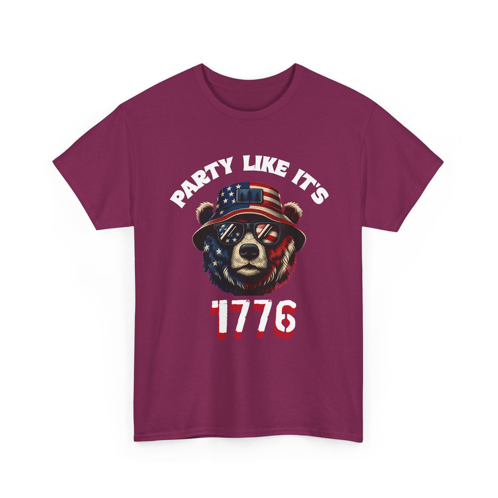 Party Like It's 1776 Patriotic Bear T-Shirt — 4th of July Summer Tee