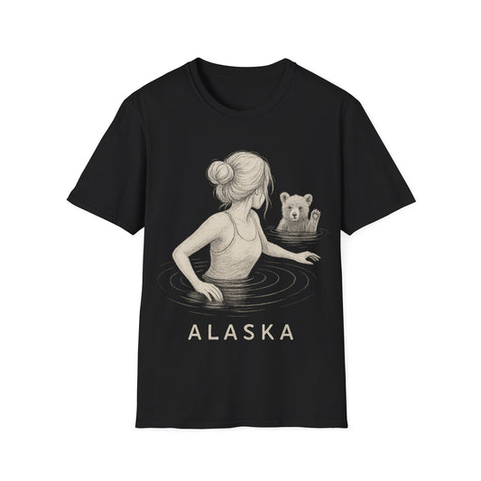 Alaska Bear Cub Sketch T-Shirt – Artistic Wilderness Nature Tee