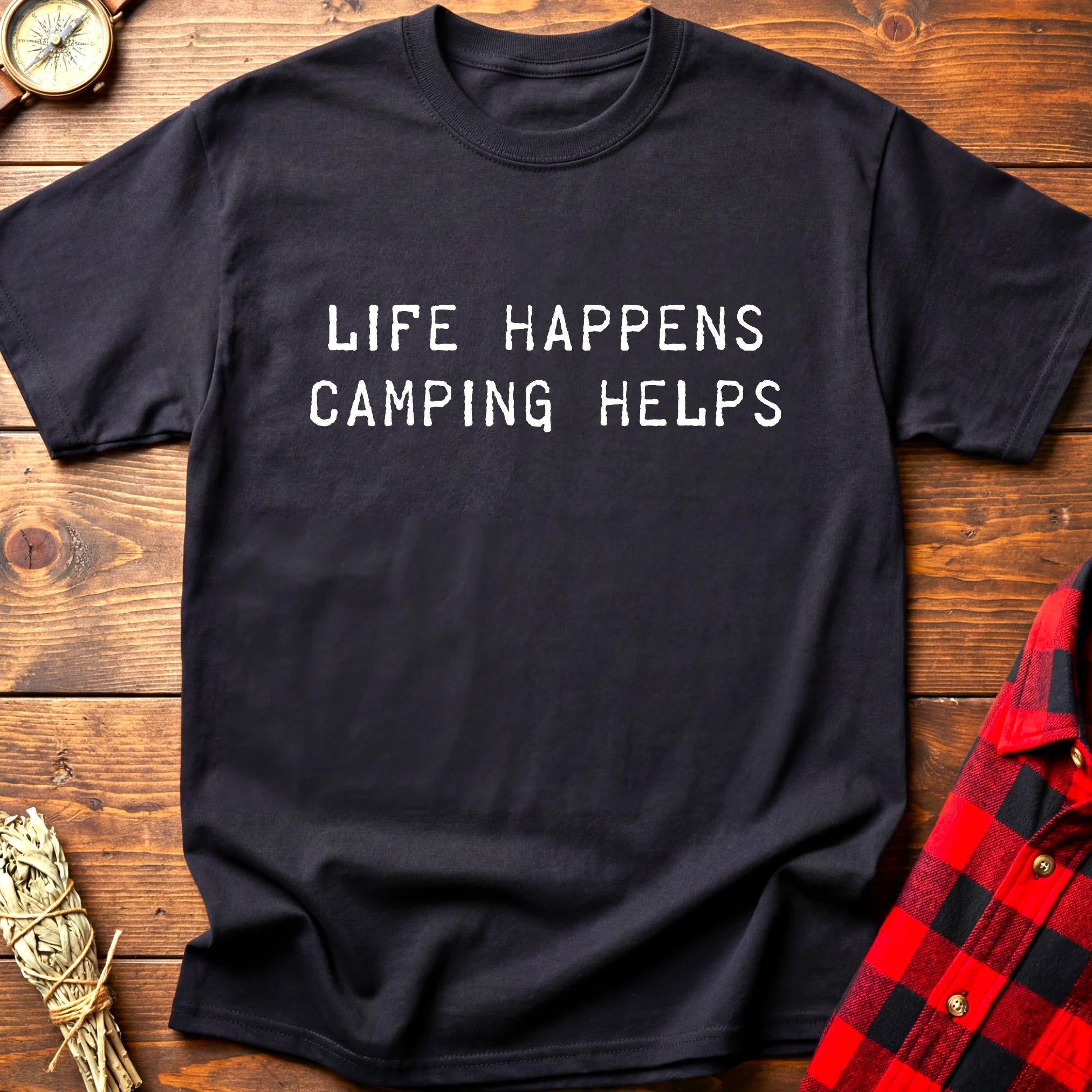 Life Happens Camping Helps Tee