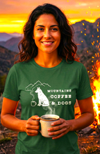 Mountains, Coffee & Dogs Tee — Outdoor Dog Lover T-Shirt