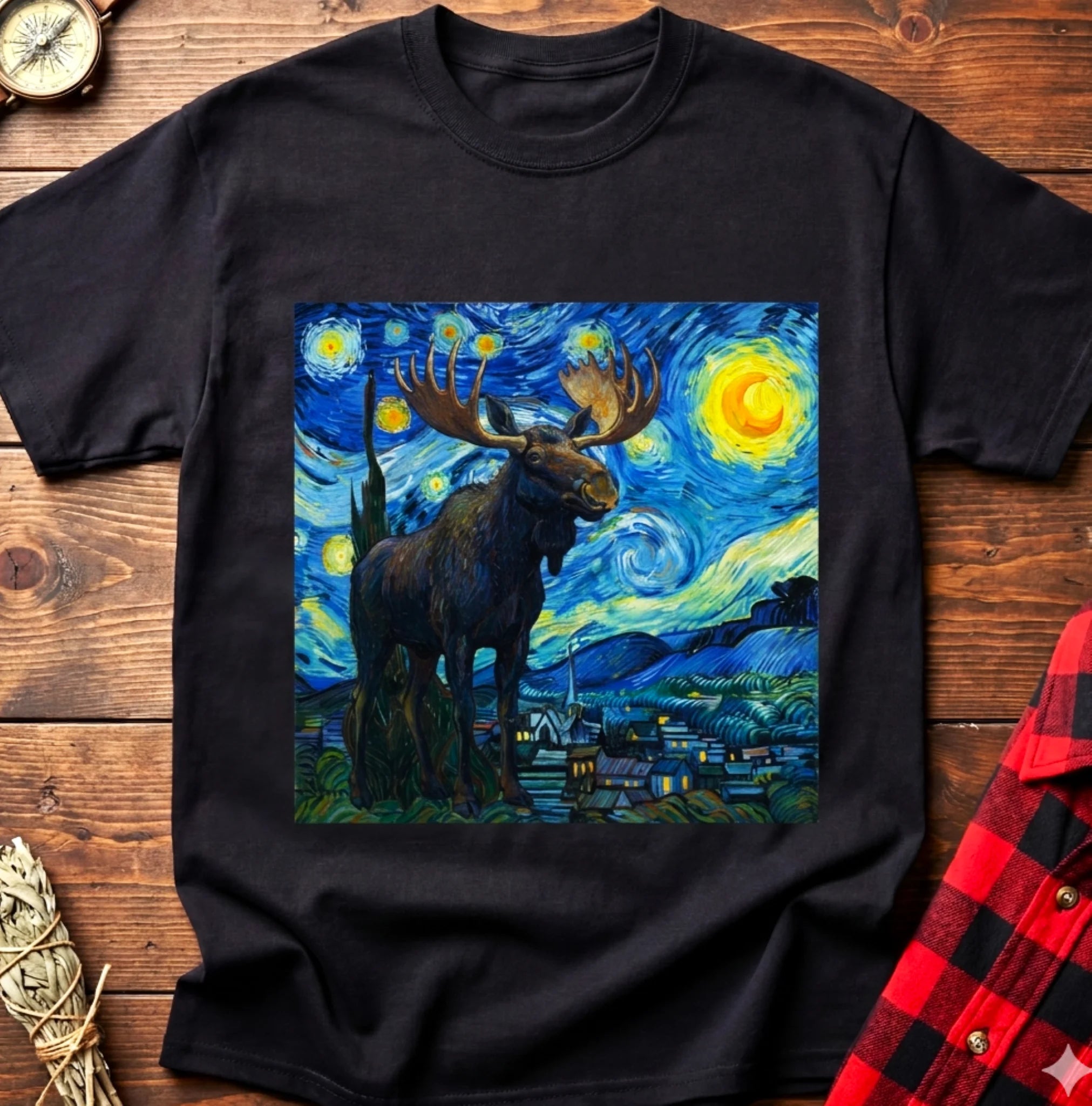 Starry Night Moose Tee